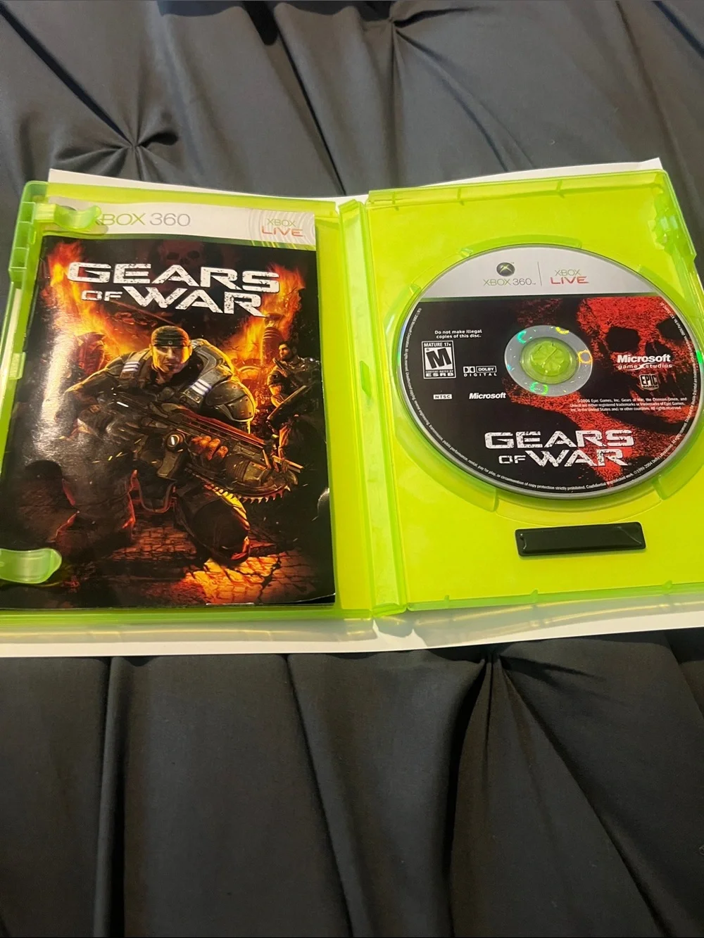 Microsoft Xbox 360 Gears of War Game Case - Black & Orange Artwork